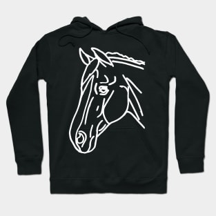 white horse outline Hoodie